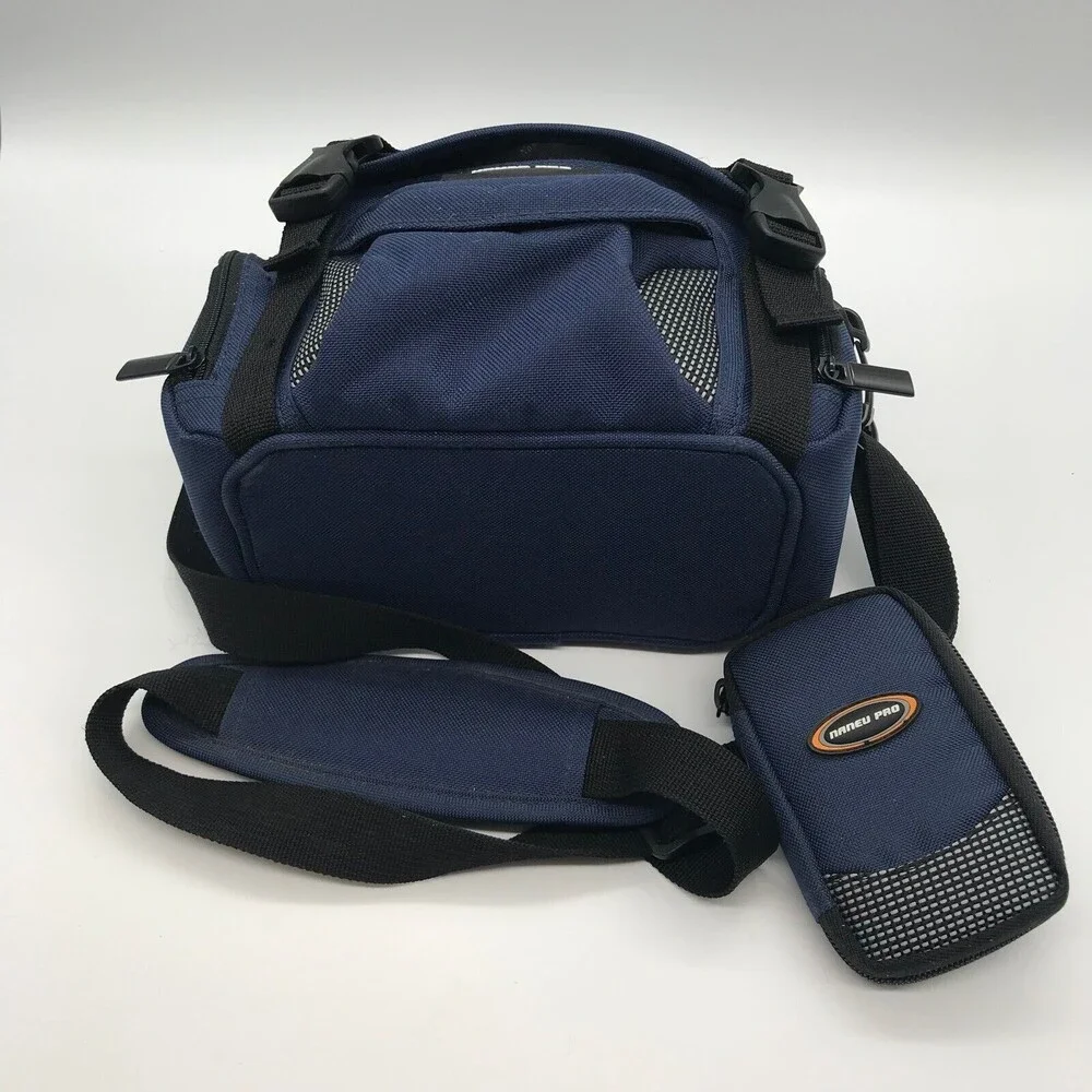 Naneu Pro Travelers TS15 Blue Camera Case Shoulder Strap Carrier & Mini Bag